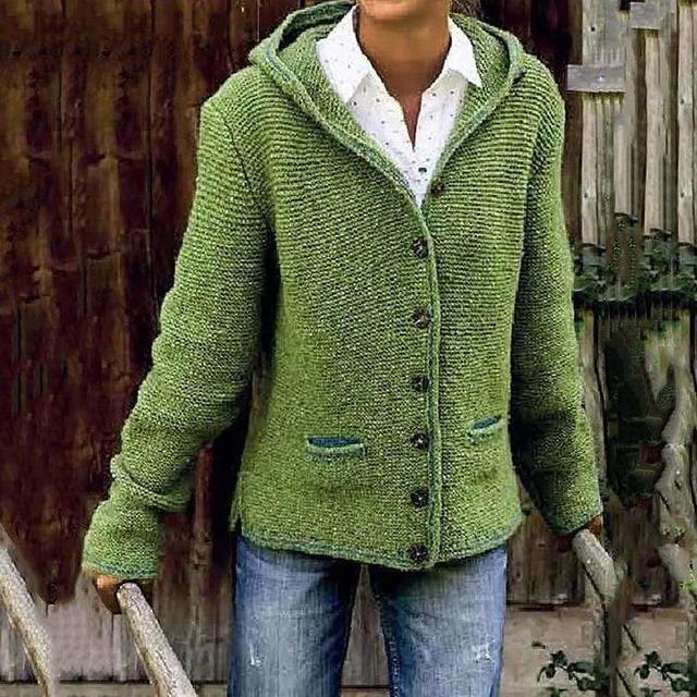 Anya | Cardigan À Capuche Décontracté | Tricoté