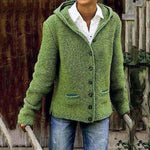 Anya | Cardigan À Capuche Décontracté | Tricoté
