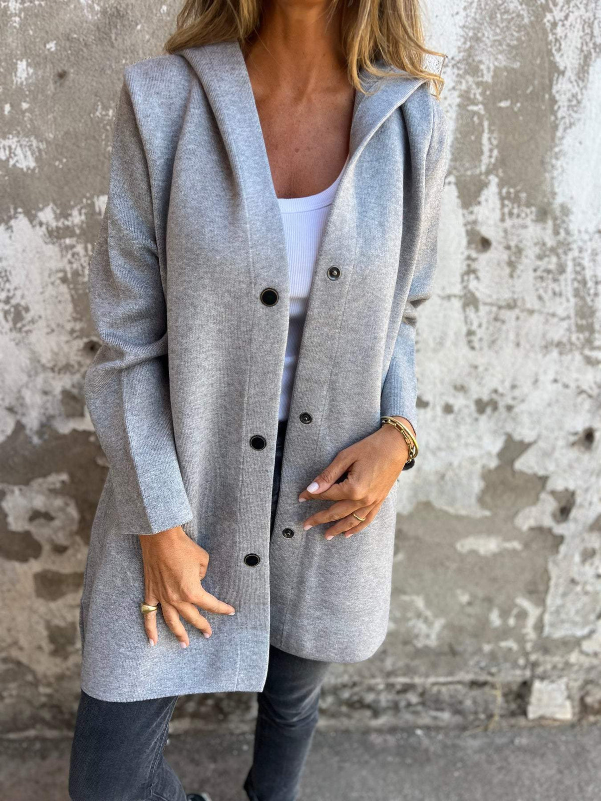 Cordelia | Cardigan Pour Femmes Avec Capuche Et Boutons | Chaud