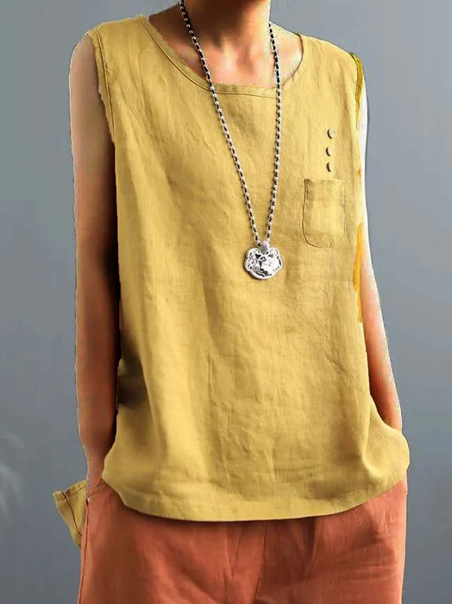 Amandine | Chemise Sans Manches | Femme