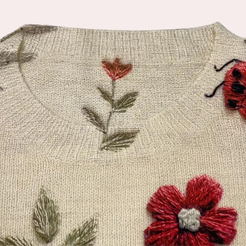 Sweat-shirt Brodé Floral Pour Femmes | Élégant