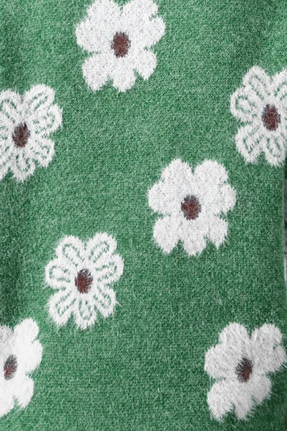 Théophane | Pull à demi zip pour femmes | Floral