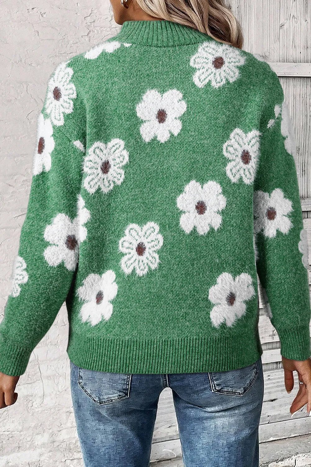 Théophane | Pull à demi zip pour femmes | Floral