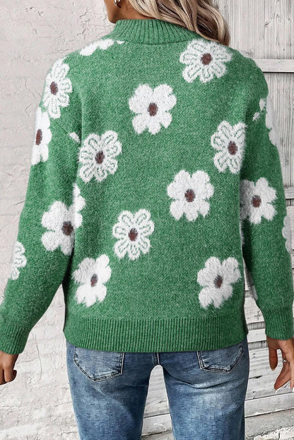 Théophane | Pull à demi zip pour femmes | Floral
