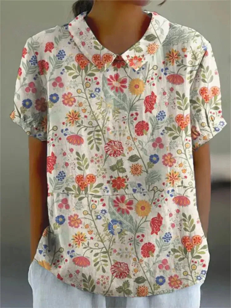 Lissandra | Chemise à col pour femmes | Imprimé floral | Shirt