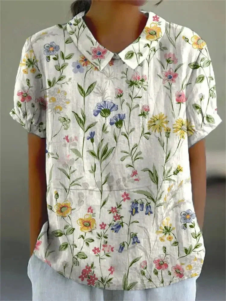 Lissandra | Chemise à col pour femmes | Imprimé floral | Shirt
