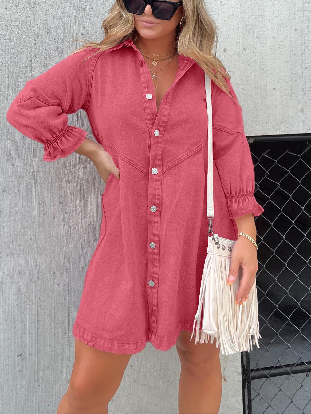 Manon | Robe Chemise En Denim Décontractée Pour Femmes | Mini