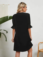 Victoire | Robe Chic À Col En V Et À Ligne Droite Pour Femmes | Midi
