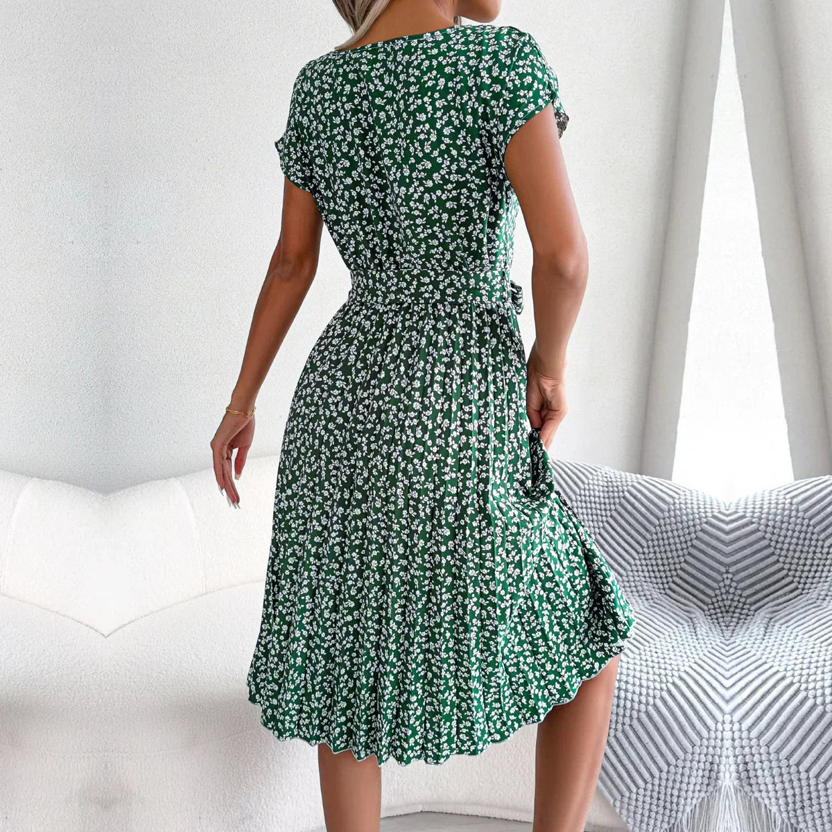 Elouane | Robe De Soirée Plissée Pour Femmes | Midi