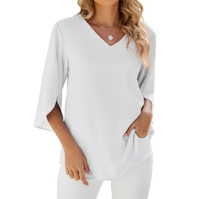 Magdeline | Blouse Légère À Col V Pour Femme | Chic