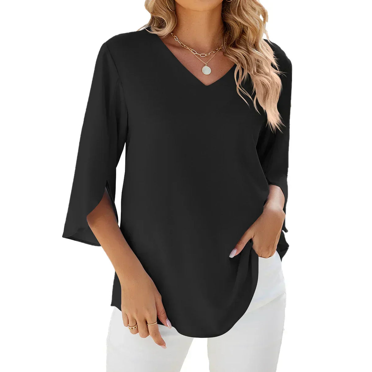Magdeline | Blouse Légère À Col V Pour Femme | Chic