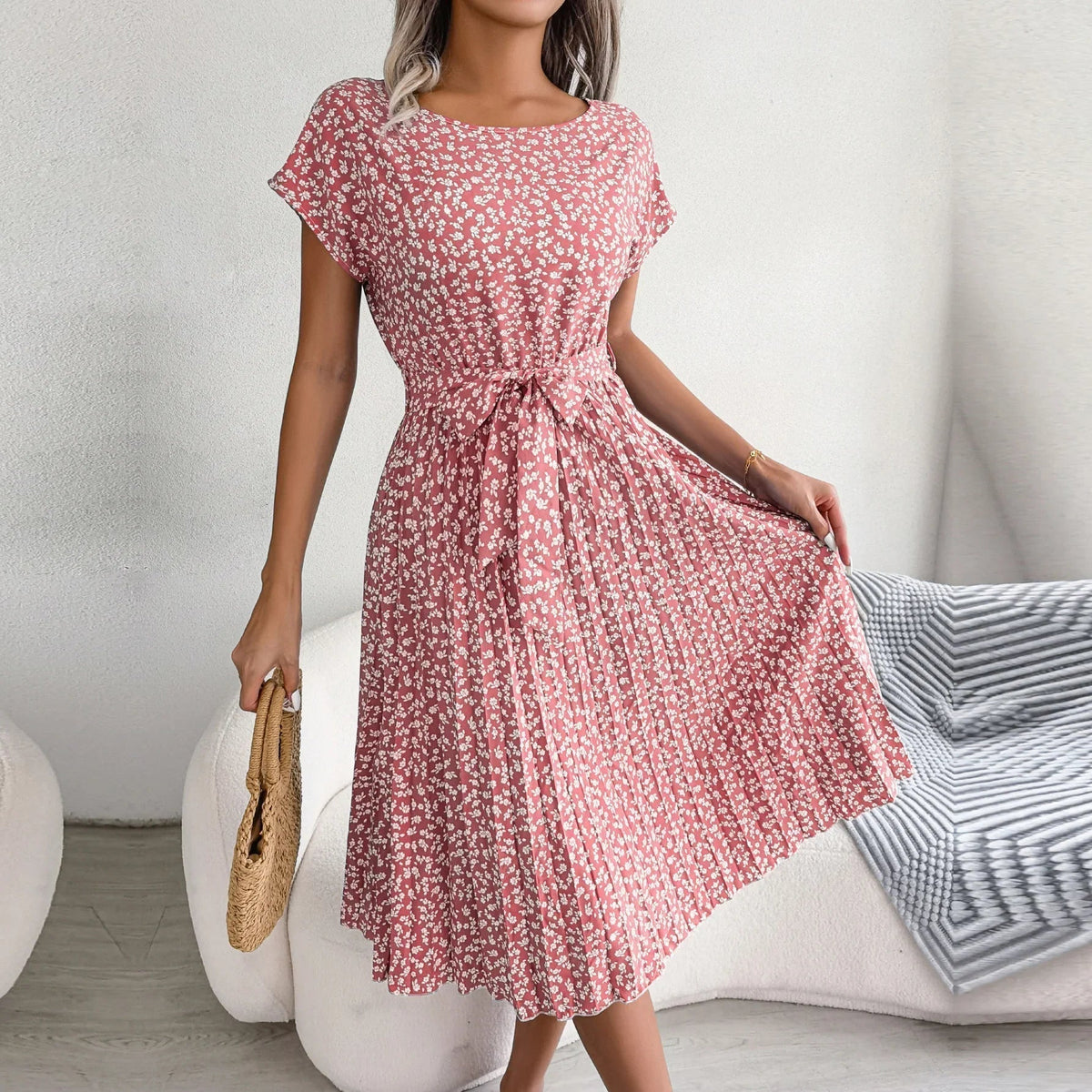 Elouane | Robe De Soirée Plissée Pour Femmes | Midi