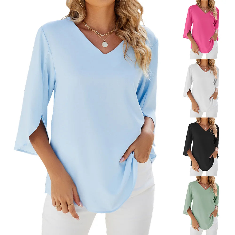 Magdeline | Blouse Légère À Col V Pour Femme | Chic
