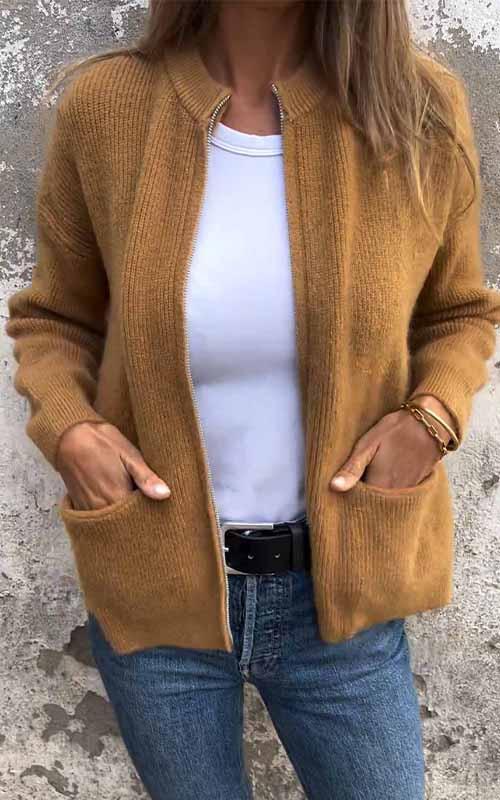 Gilet Chaud À Fermeture Éclair Pour Femmes | Cozy