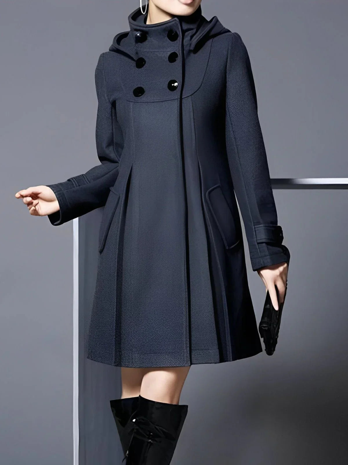 Manteau À Boutons Classique Et Élégant Pour Femme | Sophistication Intemporelle