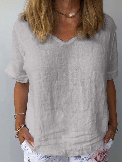 Mélanie | Tee-Shirt Femme | Col en V | Manches Courtes