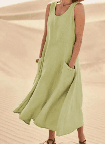 Aliette | Robe Trapèze Sans Manches | Poches
