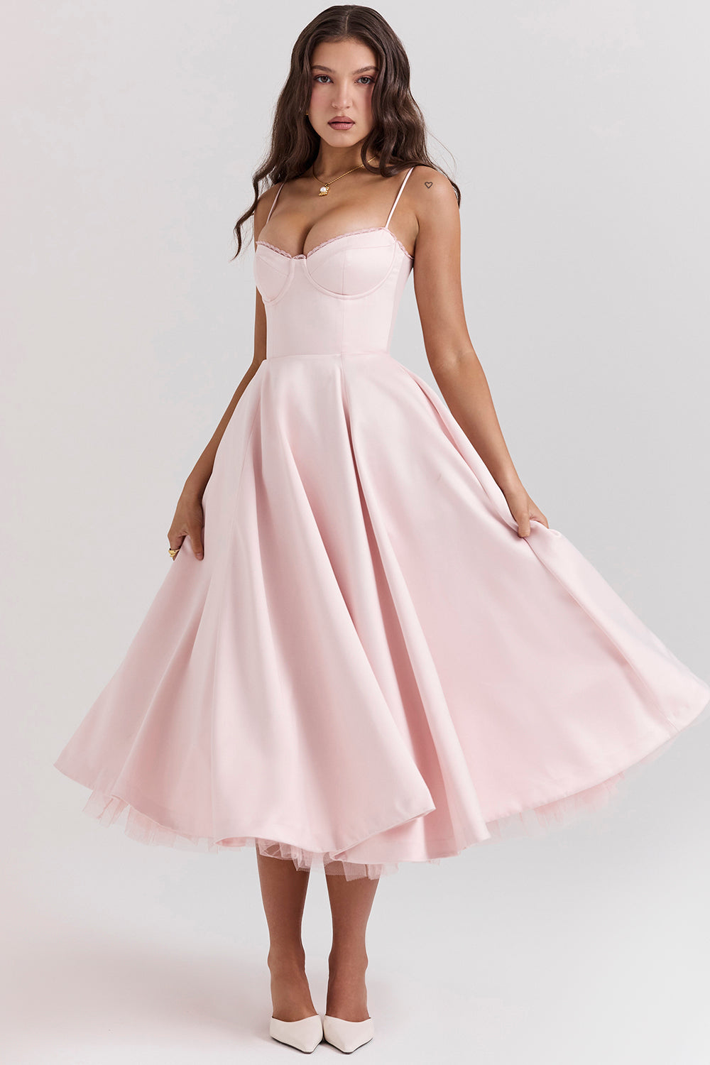 Robe Midi Femme Cocktail Blush | Élégante