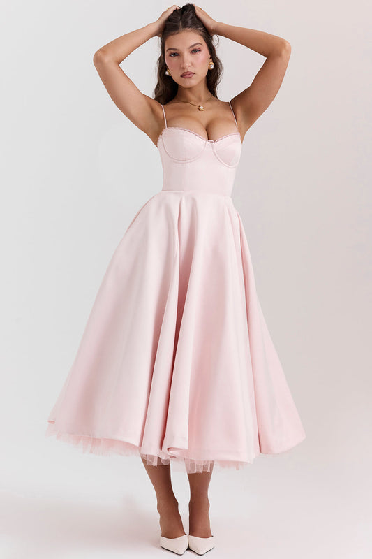 Lysiane | Robe à Bretelles | Corset | Midi