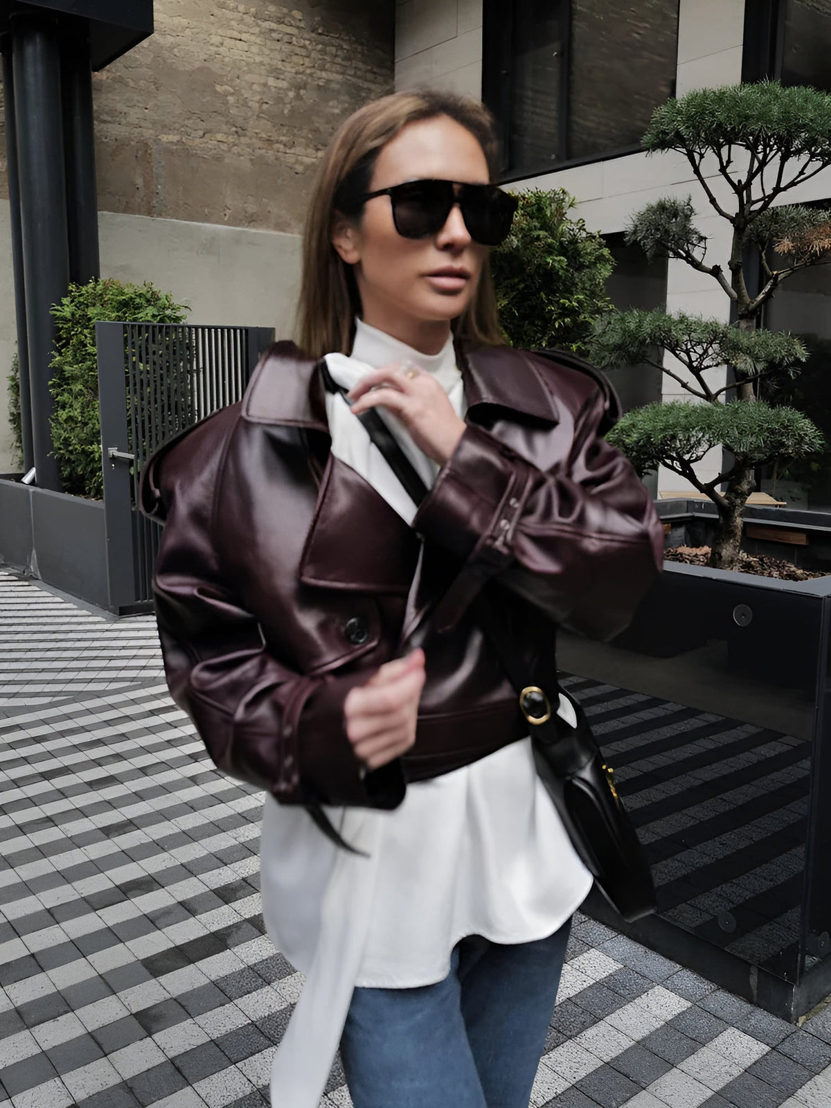 Ella | Veste Femme Bourgogne | Vintage