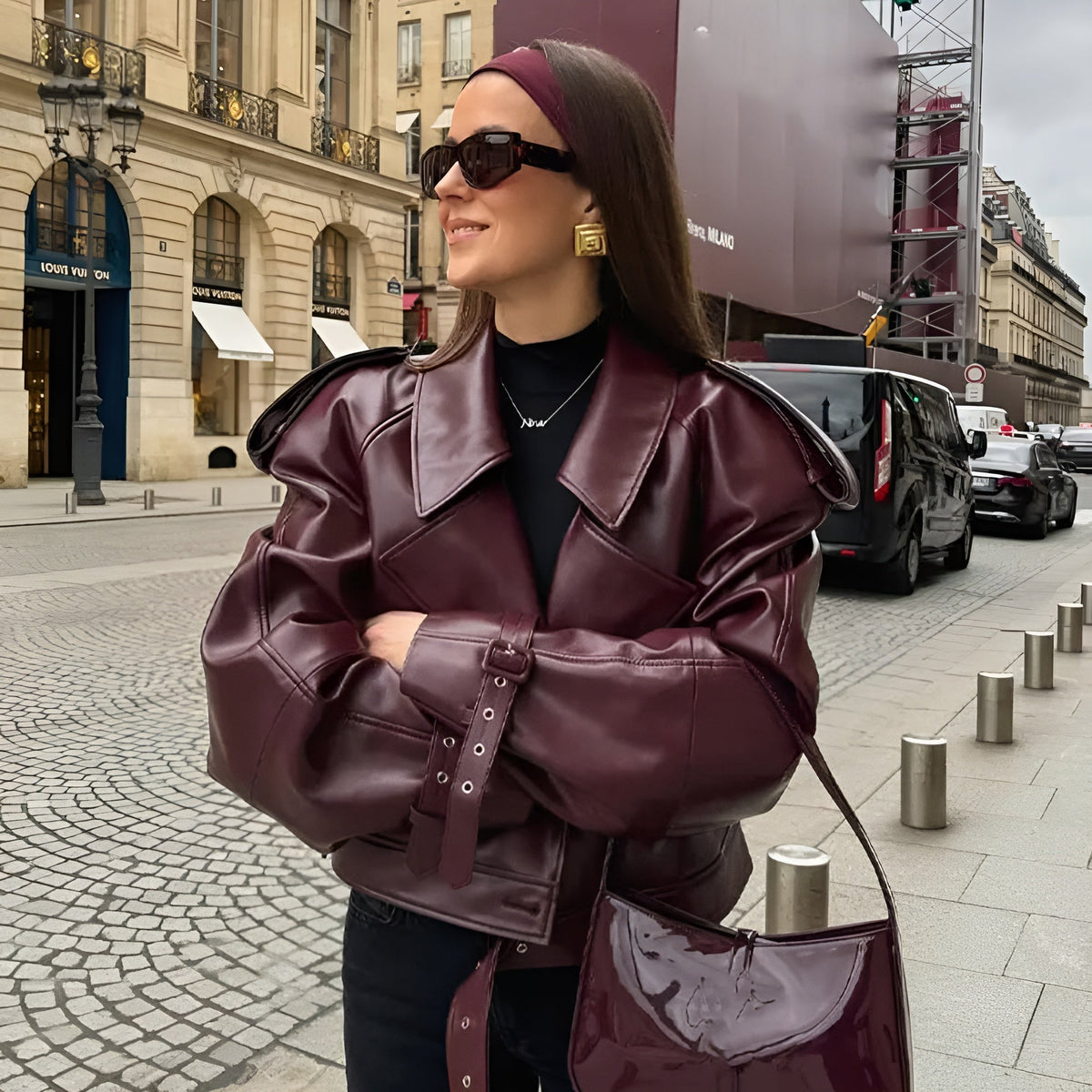 Ella | Veste Femme Bourgogne | Vintage