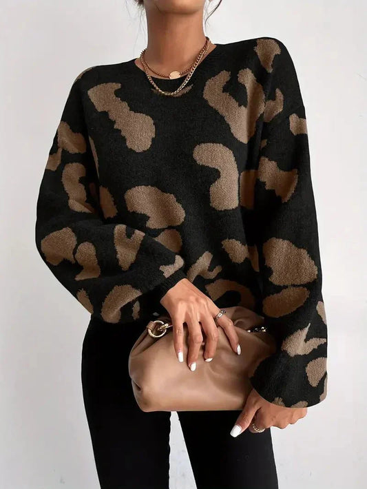 Théresa | Sweatshirt surdimensionné | Imprimé léopard