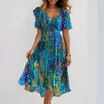 Norine | Robe Enveloppante À Imprimé Floral Pour Femmes | Midi
