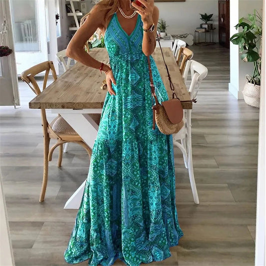 Margaux | Robe de Bohème | Col en V | Maxi
