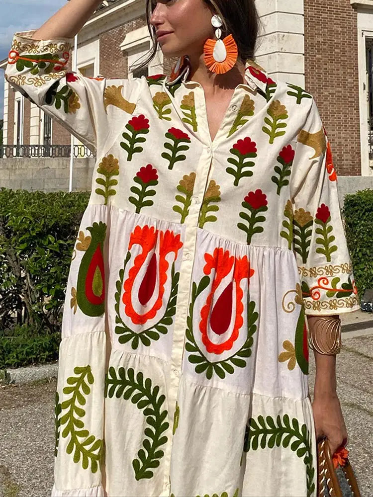Ivette | Robe D'été Unique En Patchwork Pour Femmes | Maxi