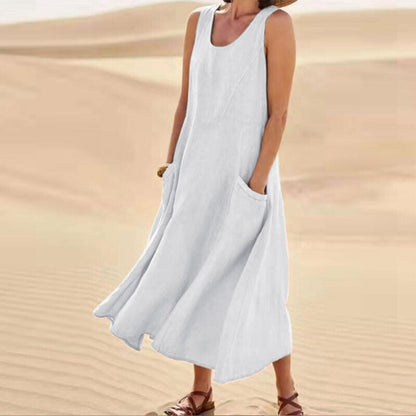 Aliette | Robe Trapèze Sans Manches | Poches