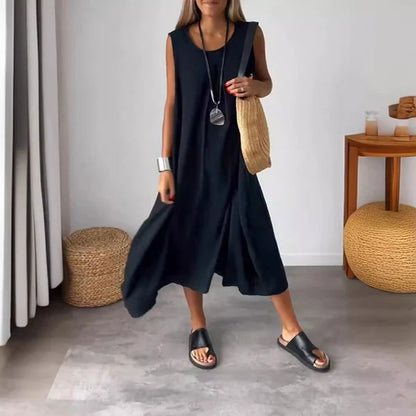 Corisande | Robe Bohème Longue Chic | Sans Manches