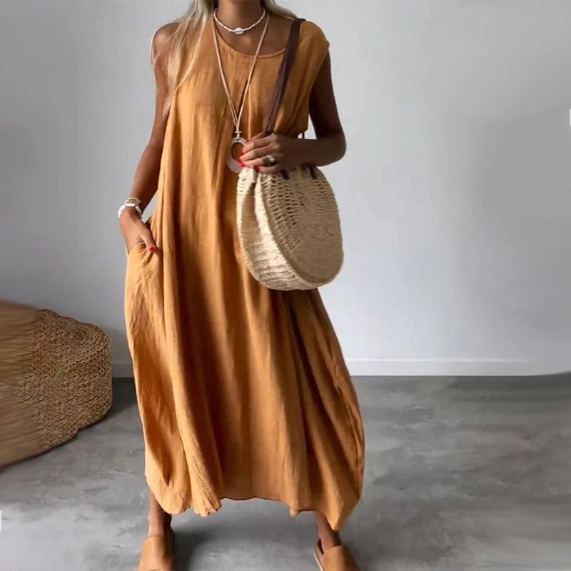 Corisande | Robe Bohème Longue Chic | Sans Manches