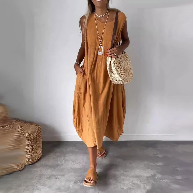 Corisande | Robe Bohème Longue Chic | Sans Manches