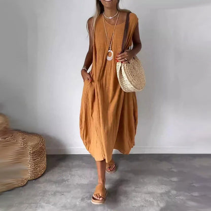 Corisande | Robe Bohème Longue Chic | Sans Manches