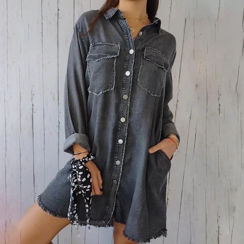 Jacinthe | Chemise En Jean Pour Femme | Longues