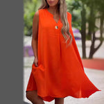 Yvette | Robe Chemise Sans Manches Légère Pour Femme | Midi