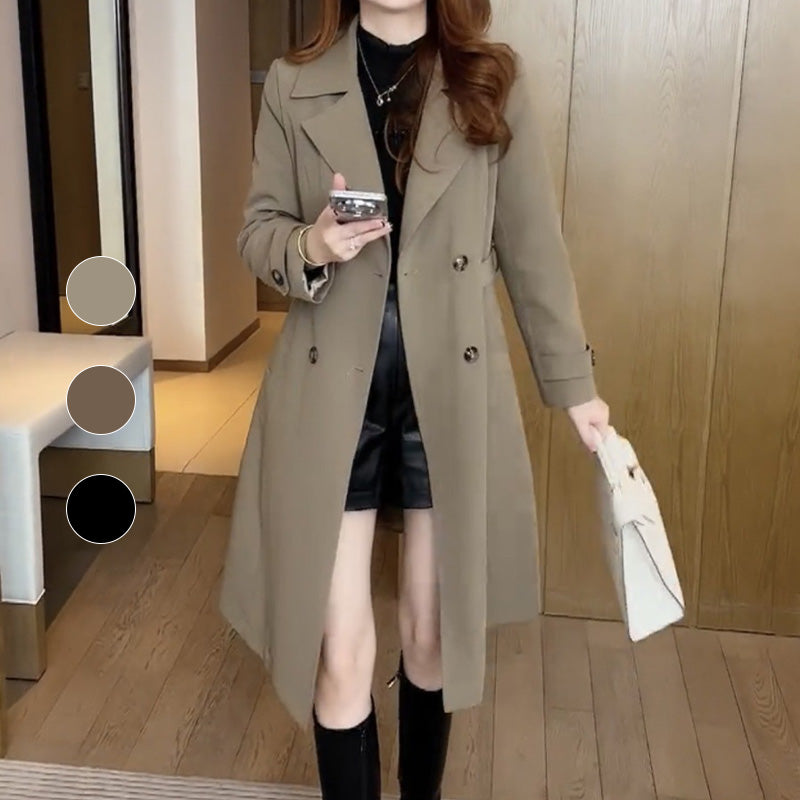Trench-coat Boutonné Élégant Pour Femmes | Chauffé