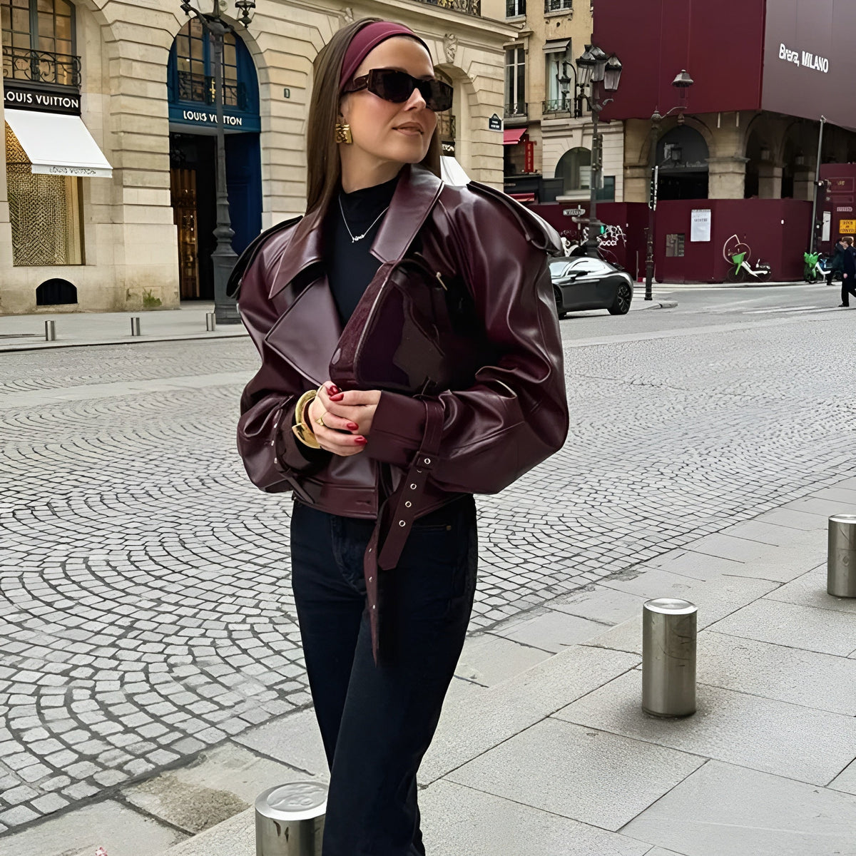 Ella | Veste Femme Bourgogne | Vintage