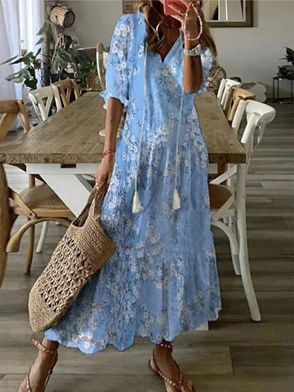 Adrienne | Robe D'été Boho Fluide Pour Femme | Maxi