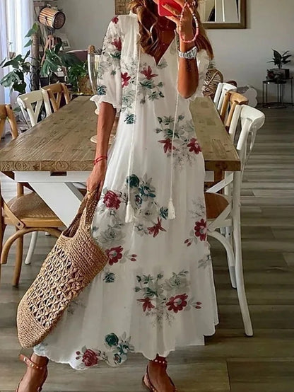 Adrienne | Robe D'été Boho Fluide Pour Femme | Maxi